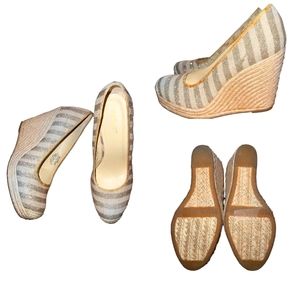 Nine West canvas wedges
